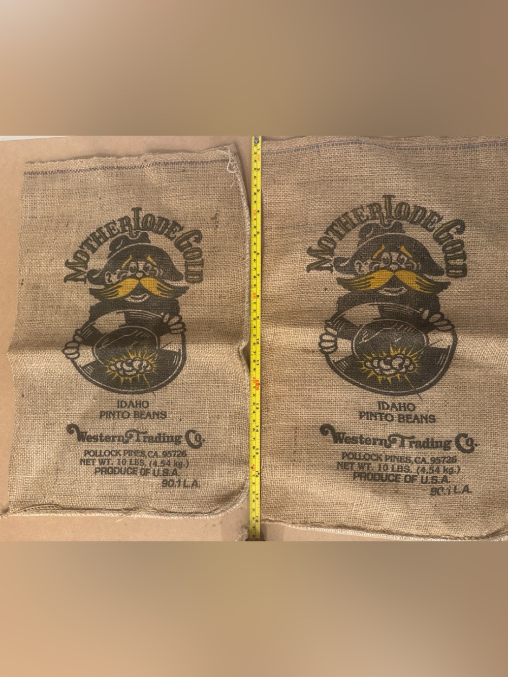 Motherlode Gold Burlap Idaho Pinto Bean Sacks - Twin Set